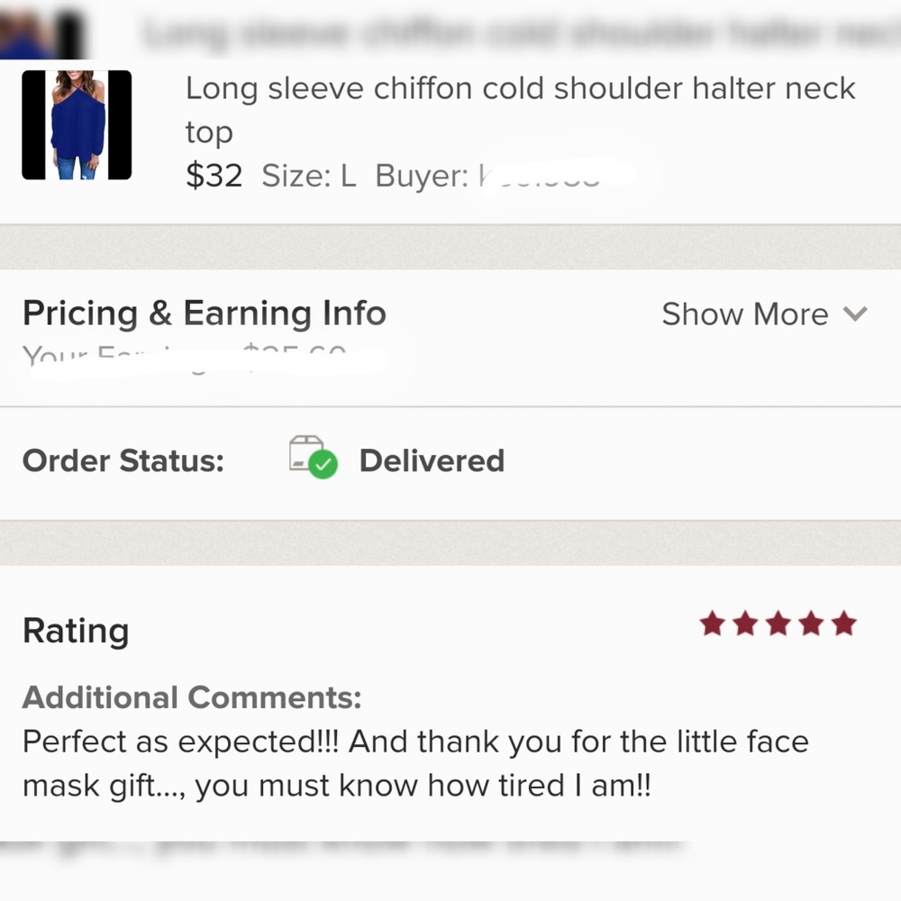 5⭐rated Long sleeve cold shoulder halter top - Picture 4 of 4